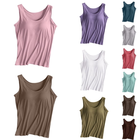 MuXiKeJi Clothes Womens Cotton Scoop Neck Tank Top Adjustable Spaghetti Strap Camisole Basic Summer Fitted Backless Shirts 2026