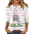 thumbnail image 1 of MuXiKeJi Clothes Womens Easter Shirts Easter's Day Rabbit Tops Egg 3/4 Sleeve Summer Tops Going Out Tops, 1 of 4