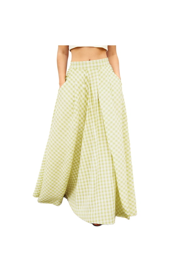 Womens Floral Maxi Skirt Summer Elastic High Waisted Leopard Print A Line Flowy Casual Polka Dot Long Skirts