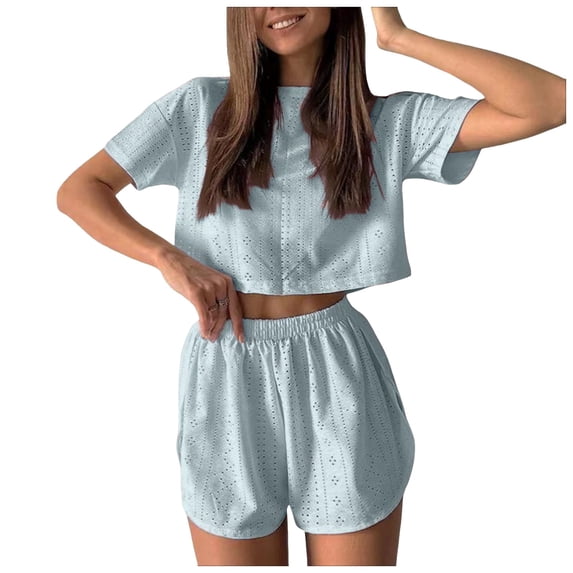 MuXiKeJi Clothes Womens Lounge Sets Shorts 2 Piece Matching Pajamas Summer Outfits 2026 Casual Oversized Sweatsuits Spring Clothes