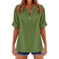 thumbnail image 1 of MuXiKeJi Clothes Womens Tops Dressy Casual Petal Sleeve Summer Spring Short Sleeve V Neck Shirts Work Business Vacation Clothes 2026, 1 of 4