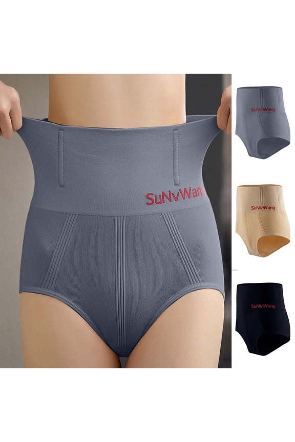 Womens Tummy Control Shapewear High Waisted 4-In-1 Micro-Particle Sculpting Shorts Butt Lifting Panties