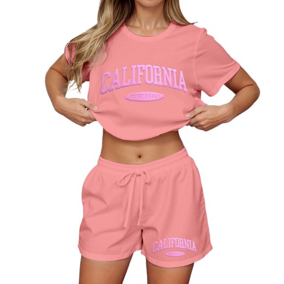 MuXiKeJi Clothes Womens Two Piece Lounge Sets Polka Dot Print Drop Shoulder Oversized Pullover Drawstring Shorts Set