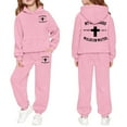 thumbnail image 1 of MuXiKeJi Clothes girls valentine outfit size 7,Toddler Girl Outfits Letter Print Soft Hoodie Pullover Tops Sweatsuit Pants Children Fall Winter Clothes, 1 of 4