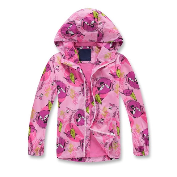 MuXiKeJi Girls Rain Jacket Lightweight Waterproof Hooded Cotton Lined Raincoat Windbreaker for Kids Size 3-12 Years Fall clothes