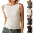thumbnail image 1 of MuXiKeJi Women's Double Lined Tank Tops Boat Neck Sleeveless Fitted Basic Going Out Casual Tank Shirts Sleeveless Boat Neck Tee, 1 of 7