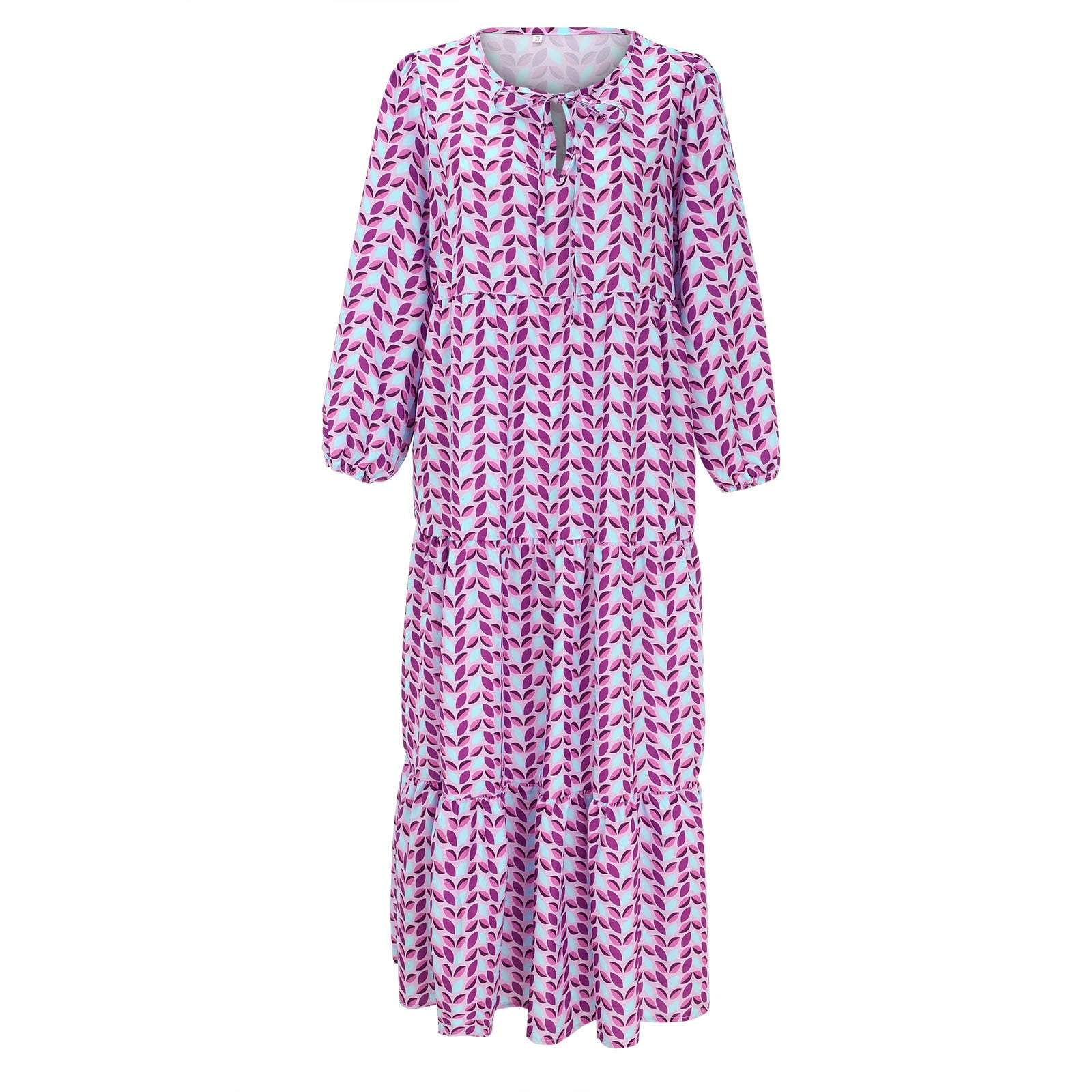Women's Casual Dress Long Sleeve Boho Dress Boho Chic Dresses Geometric Color Block