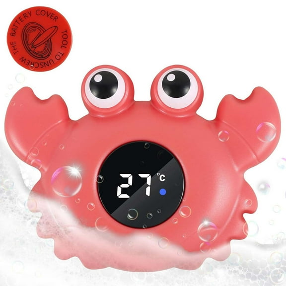 MuYan Baby Bath Thermometer,Crab Shape Water Temperature Gauge,High Sensitivity Sensor,Waterproof LED Display,Baby Shower Toy,Parent-Child Interaction,Avoid Burns or Colds,Suitable for Home Use