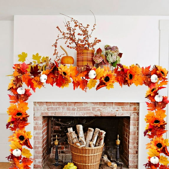 MuYan Items Simulation Maple Leaf Rattan Wholesale Europe and the United States Home Decoration Simulation Maple Leaf Scenic Arrangement Simulation Maple Leaf