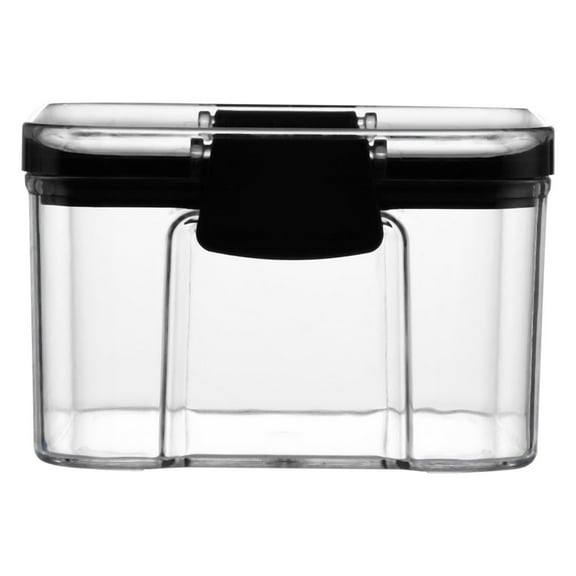 MuYan Food Storage Containers with Airtight Bamboo Lids, Clear Glass Canister Food Jar with Sealing Lid Kitchen Pantry Storage Container for Spaghetti Pasta Sugar Flour Cereal Beans, Square