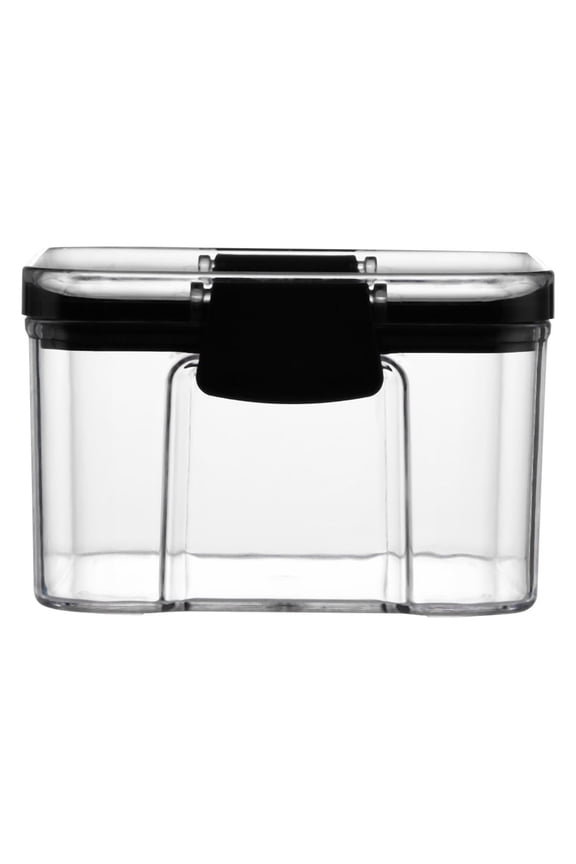 Food Storage Containers with Airtight Bamboo Lids, Clear Glass Canister Food Jar with Sealing Lid Kitchen Pantry Storage Container for Spaghetti Pasta Sugar Flour Cereal Beans, Square