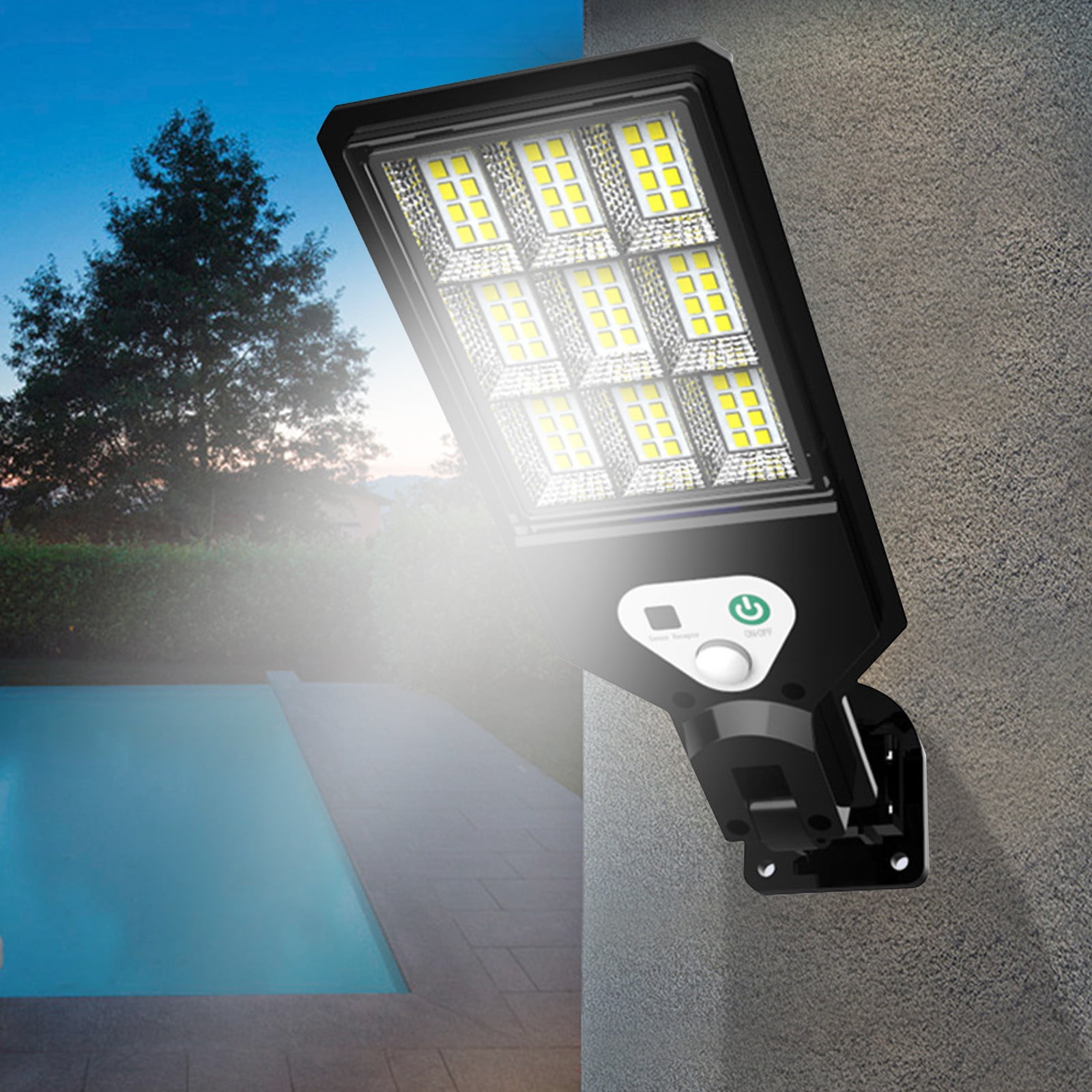 Muyan Solar Outdoor Lights, Motion Sensor Solar Powered Lights 3 Modes 