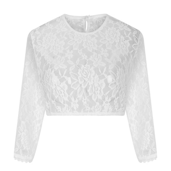 MuZeFu 3/4 Length Sleeve Womens Tops Summer Women Stand-up Collar Blouse Dirndl Blouse Lace Blouse For Oktoberfest 3/4Sleeve Tops