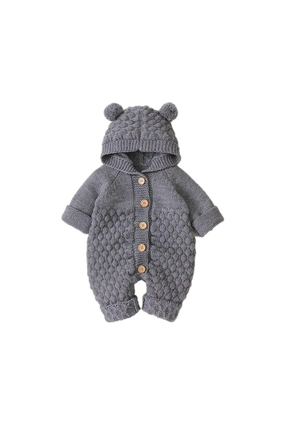 Baby Girl Clothes Clearance under 10.00 Newborn Baby Girls Boys Winter Warm Coat Knit Outwear Hooded Jumpsuit