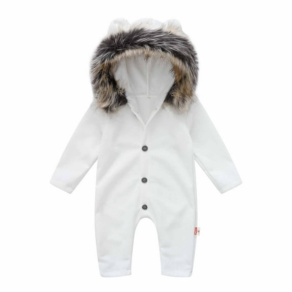 MuZeFu Baby Girl Clothes Clearance under 5.00 Spring And Infant Toddler Baby Long Sleeve Hooded Collar Romper Bodysuit Jumpsuit