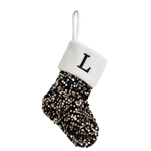MuZeFu Christmas Stockings with Initials Christmas Letter Solid Stocking Wool Pendant Christmas Decorations Gift Bag Socks