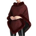 thumbnail image 1 of MuZeFu Coats for Women Plus Size Women's Warm Ruffled Cape Loose And Fashionable Solid Color Thick Coat, 1 of 5