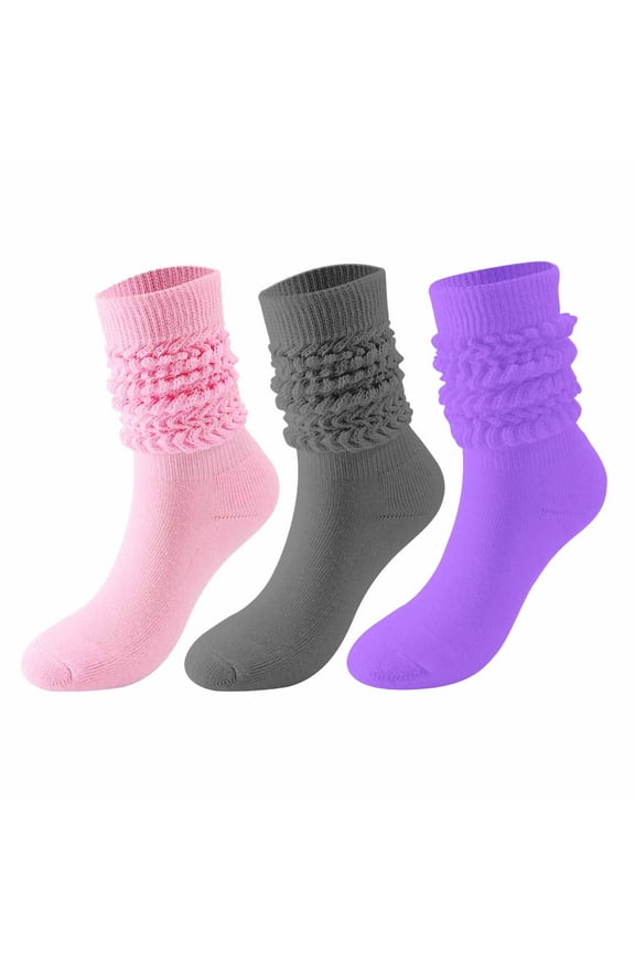 Comfy Socks Women Warm Men's And Women's Stockings Winter Solid Color Warm Bubble Socks Extra Long Tight Knitted Pile Socks