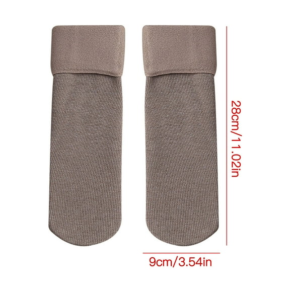 MuZeFu Comfy Socks Women Warm Winter Snow Plus Velvet Thick Women's Mid-tube Cotton Vertical Pattern Straight 50g Warm