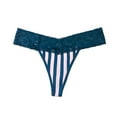 thumbnail image 1 of MuZeFu Cotton Lace Thongs for Women Women's Sexy Lace Striped Lace Hem Comfortable And Breathable Low Waisted Thong, 1 of 4