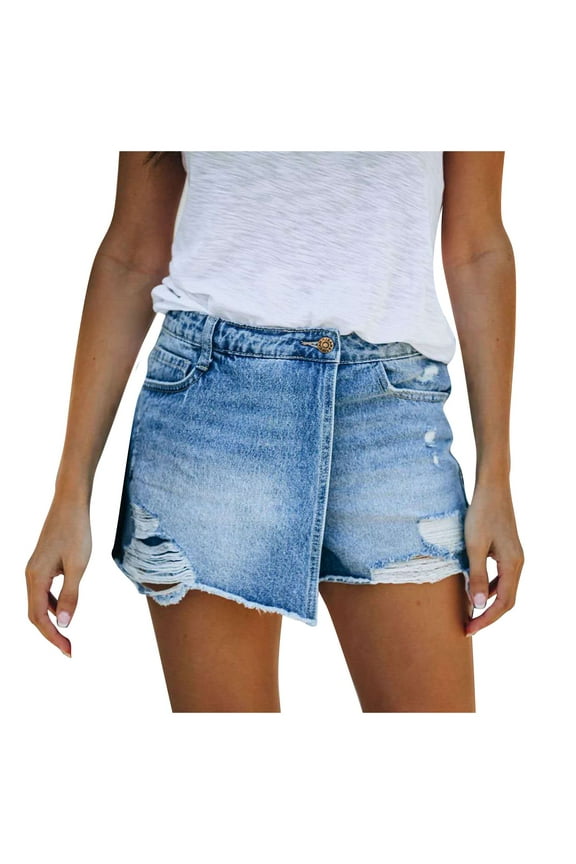 Denim Shorts Women Curvy Loose Women's Casual Fashion Insert Pockets Sexy Personality Ultra-Short Shorts
