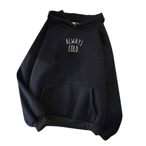 MuZeFu Essentials Hoodies for Women Women's Fashion Casual Long Sleeve Print Hooded Pocket Sweatshirt Tops Blouse