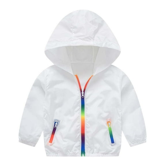 MuZeFu Fall and Winter Jacket for Juniors Toddler Kids Summer Sunscreen Jackets Hooded Outerwear Zipper
