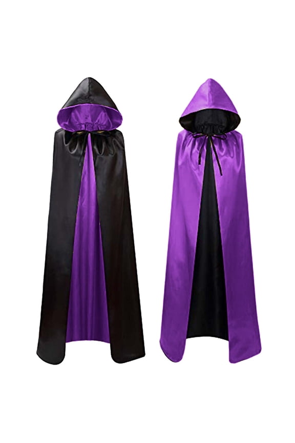 Fashion Solid Retro Steampunk Cape Patchwork Hooded Casual Party Retro Gothic Long Cloak Stage Outfit