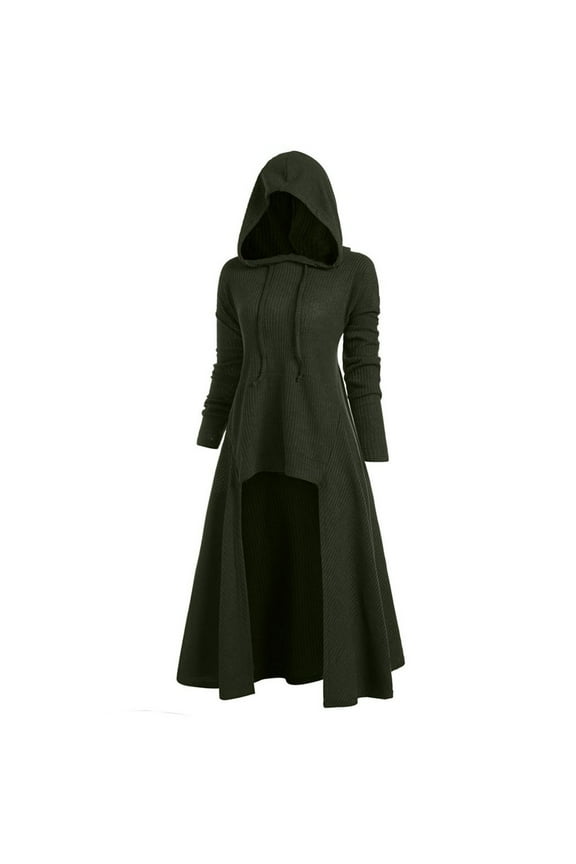 Halloween Capes Women Loose Blouse Tops Sweater Large Size Coat Retro Dress Hooded Elasticity