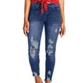 thumbnail image 1 of MuZeFu Jeans for Women Ripped Women's Solid Color Ripped Trousers Casual Pants With Pockets, 1 of 9