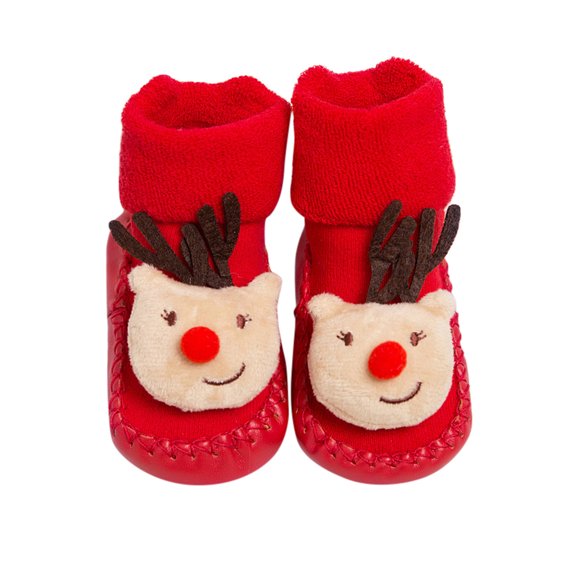 MuZeFu Kids Non Slip Socks Grip Ankle Sticky Toddler Sock Christmas Newborn Baby Girls Boys Anti-Slip Socks Slippers
