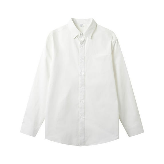 MuZeFu Long Sleeve Shirts for Men Cotton mens Solid Color Light Board Long Sleeved Shirt Long Sleeved Lapel Top/shirt