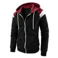 thumbnail image 1 of MuZeFu Men Coat and Jacket Clearance Sales Online Men's Fashion Casual Blocking Color Zipper Pockets Long Sleeve Hooded Casual Outwear, 1 of 3