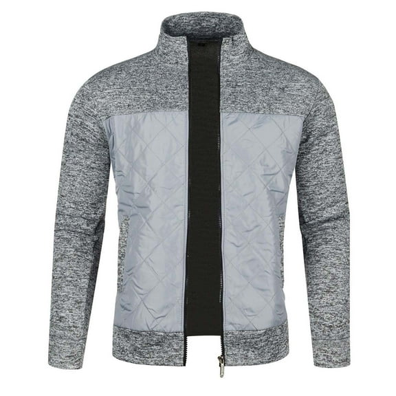 MuZeFu Men Coat and Jacket Clearance Sales Online Men's Long Zipper Sweater Sleeve Sweater Coat Men Long Sleeve Hoodless Casual Outwear Jackets