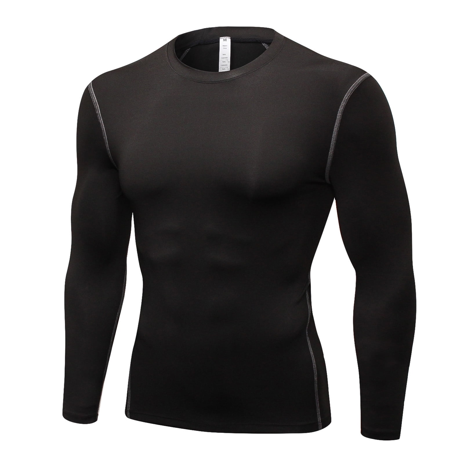 MuZeFu Men Sport Shirt Long Sleeve Quick Dry Men'S Running T-Shirts Gym ...
