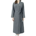thumbnail image 1 of MuZeFu Nightgowns for Women Soft Cotton Womens Solid Bandage Robe Bathrobe Gown Pajamas Long Sleepwear Pocket Waistband+Belts, 1 of 8