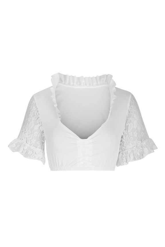 Oktoberfest Outfits Women Sexy Women Stand-up Collar Blouse Dirndl Blouse Lace Blouse For Oktoberfest Tops