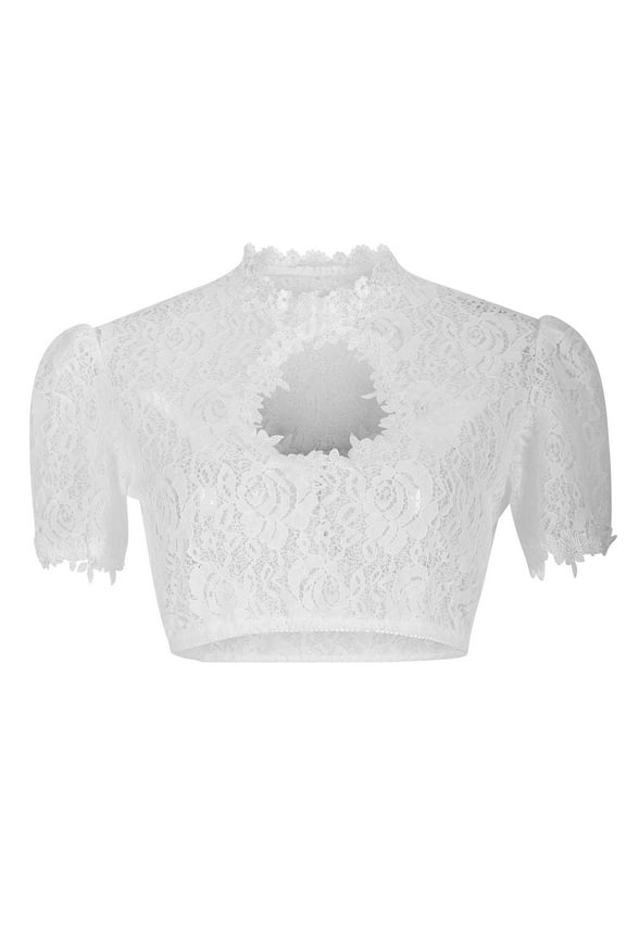 Oktoberfest Outfits Women Sexy&nbsp; Women Stand-up Collar Blouse Dirndl Blouse Lace Blouse For Oktoberfest Tops