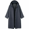 thumbnail image 1 of MuZeFu Open Front Longline Coat for Women Women's Long Sleeved Jacket Loose Hooded Mid Length Windbreaker, 1 of 5