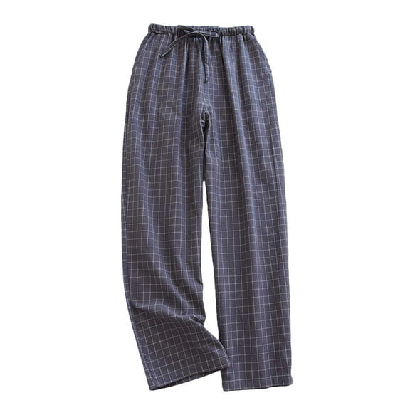 MuZeFu Pajama Pants for Men 2Xl Men's Cotton Linen Loose Casual Pants Men's Lightweight Elastic Waist Pants Yoga Pants Home Pants