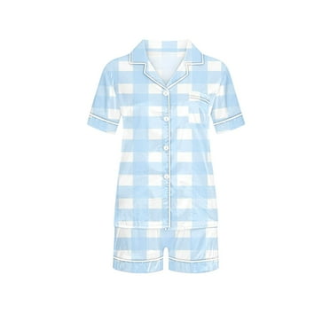 MuZeFu Pajamas for Boys 10-12 Short Sleeve Children Casual Solid Turndown Collar Short Sleeve Blouse Fashion And Shorts Pajama Sets (2-12Years}
