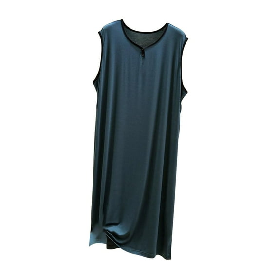 MuZeFu Robes for Men 3X Cotton Pajama Men's Loose V-neck Solid Color Thin Home Pajama