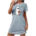 thumbnail image 1 of MuZeFu Short Sleeve Nightgown Sleep Dress for Women Sleepwear Women's Oversized Short Nightgown Fashion Chest Print Short Sleeve Nightdress, 1 of 2