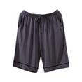 thumbnail image 1 of MuZeFu Sleep Shorts Men Men's Casual Home Sleepwear Thin Loose Pants Pajama Solid Color Length Pants, 1 of 2