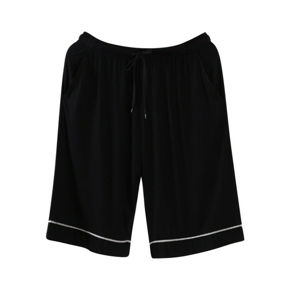 MuZeFu Sleep Shorts Men Men's Casual Home Sleepwear Thin Loose Pants Pajama Solid Color Length Pants