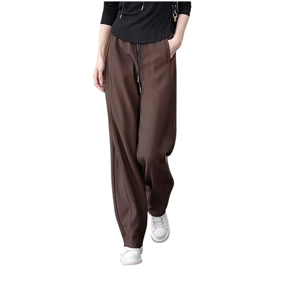 MuZeFu Straight Leg Sweatpants for Women Tall Women's Solid Color Sports Straight Leg Casual Pants