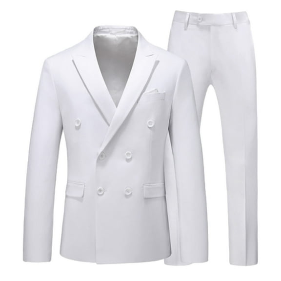 MuZeFu Suit Set for Men Mens Blazer Jackets Mens Blazer Jacket Men's Solid Color Dress Performance Outfit Stage Performance Button Long Sleeved Jacket Long Pants Suit Set
