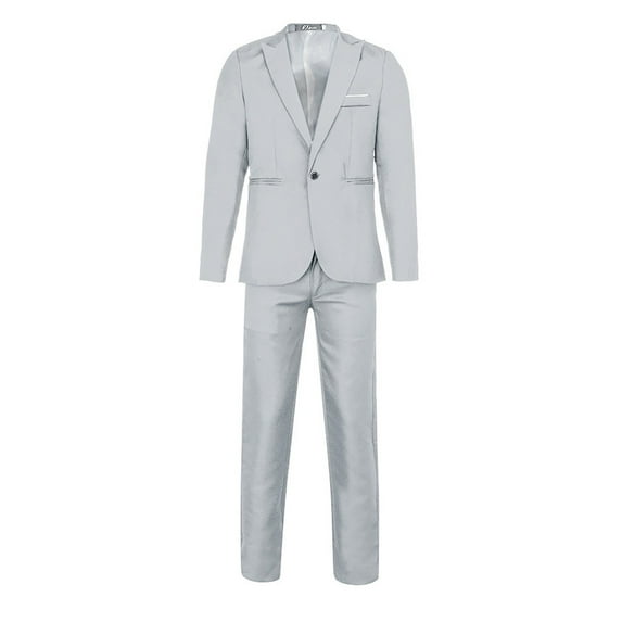 MuZeFu Suit Set for Men Clearance Mens Blazer Jackets Suits for Men White Men's Fashion Suit Jacket + Suit Pants Two-piece Suit