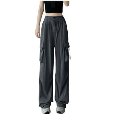 MuZeFu Sweatpants Women Baggy Wide Leg Women's High Waisted Wide Leg Straight Tube Casual Sports Overalls Pants