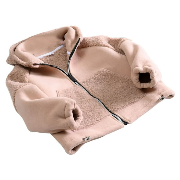 MuZeFu Toddler Boys Girls Thicken Coats Jackets Child's Thick Plush Cotton Coat Fleece Middle And Large Children's Zipper Windproof And Warm Coat